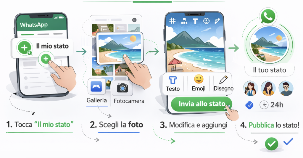 Come mettere una foto sullo stato di Whatsapp