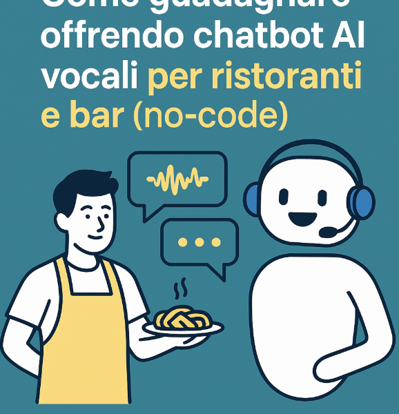 Guadagnare con chatbot vocali AI per ristoranti e bar (no-code)