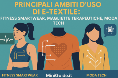 Principali ambiti d’uso di e-textile: fitness smartwear, magliette terapeutiche, moda tech