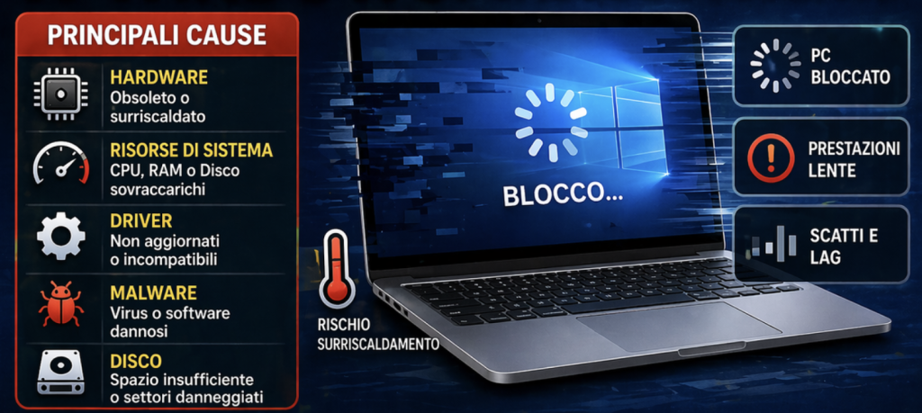 PC si Blocca o va a Scatti su Windows: Cause e Soluzioni (2026)
