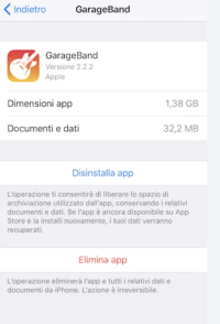 “Scarica app” vs “Elimina app”