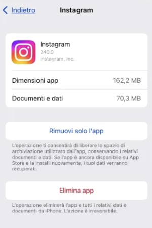 Perché Instagram occupa così tanto spazio