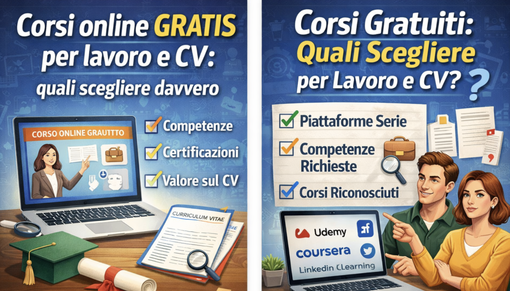 Corsi online gratis per lavoro e CV: quali scegliere davvero