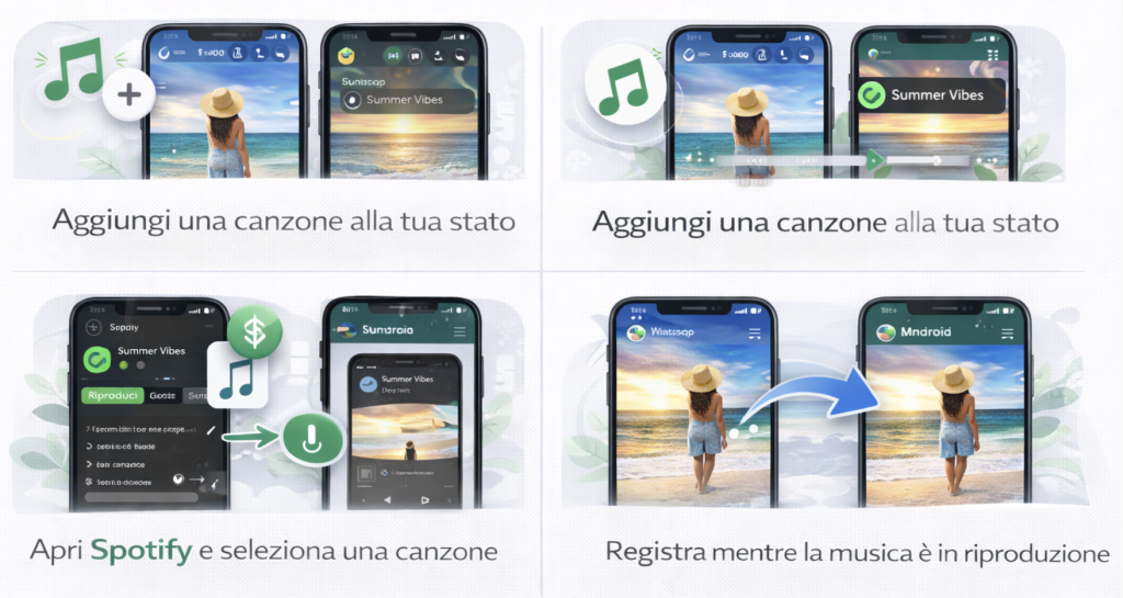 Musica su Stato WhatsApp: come aggiungere una canzone a foto e video (Android e iPhone) (2026)