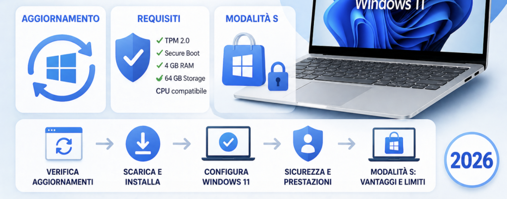 Windows 11: Guida Completa all'Aggiornamento, Requisiti e Modalità S (2026)