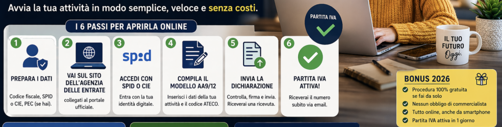 Come Aprire la Partita IVA Online Gratis: MiniGuida Passo per Passo (2026)