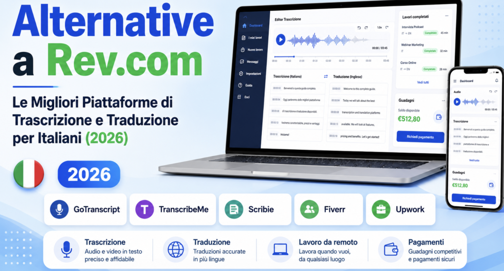 Alternative a Rev.com: Le Migliori Piattaforme di Trascrizione e Traduzione per Italiani (2026)